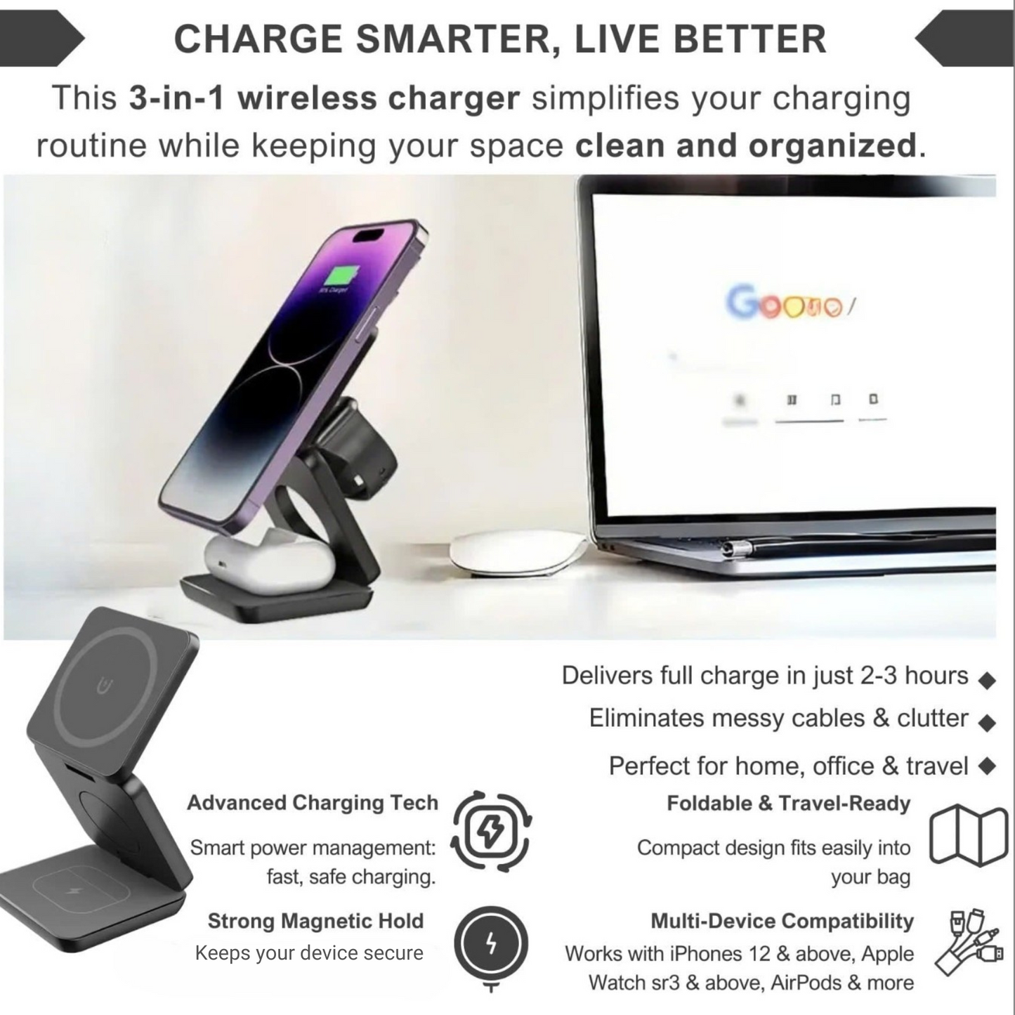NexCharge Foldable Magnetic Charger