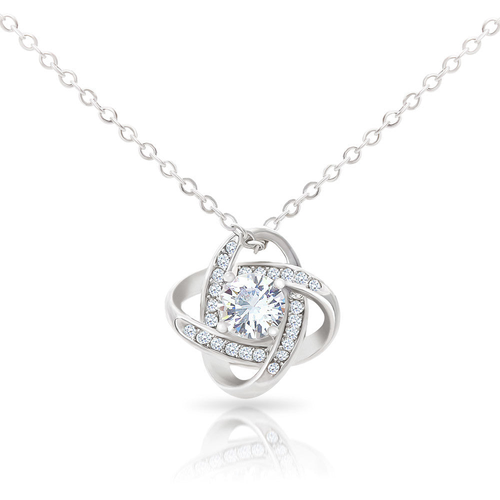To Our Daughter Love Knot necklace, Our Beautiful Mess.