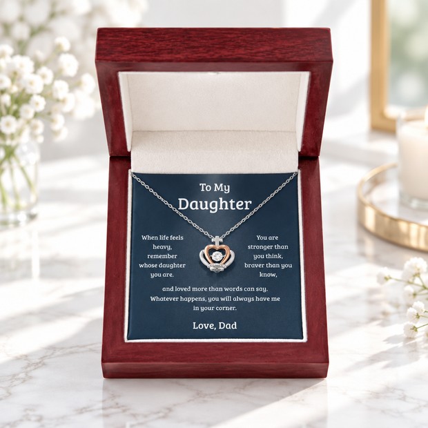 Crown Necklace Gift for Daughter from Dad – Remember Whose Daughter You Are