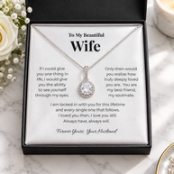 To My Beautiful Wife Eternal Hope Cushion-Cut Necklace