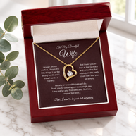 To My Beautiful Wife, Forever Love Heart Necklace