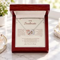To My Soulmate, Interlocking Hearts Pendant Necklace