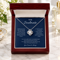 To My Soulmate, Eternal Love Knot Pendant Necklace
