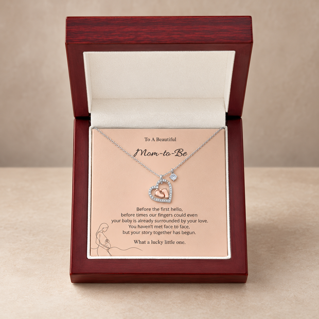 Baby Feet Heart Necklace Gift for Mom-to-Be – Before the First Hello