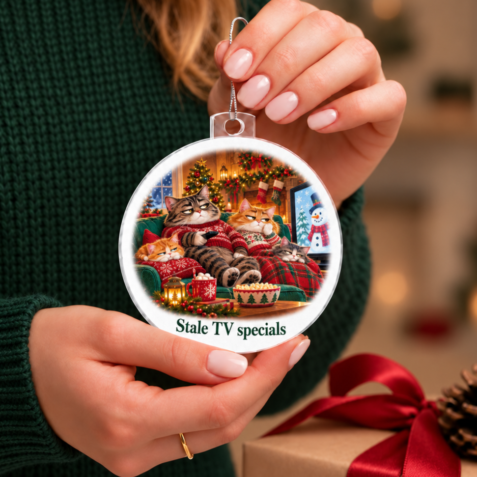 Funny Cat Christmas Ornament – Stale TV Specials – Christmas Chaos Gift