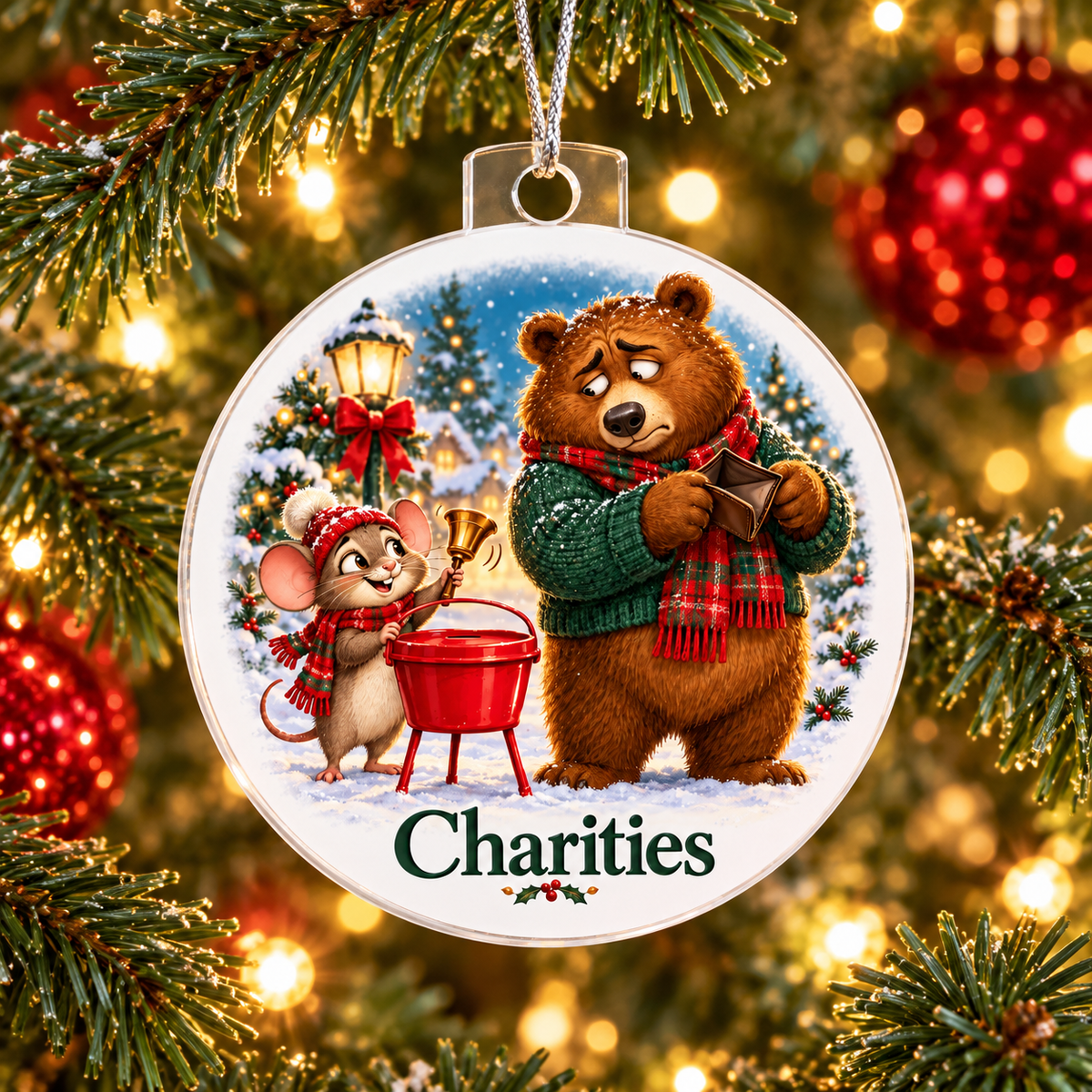 Funny Bear & Mouse Christmas Ornament – Charities – Christmas Chaos Gift