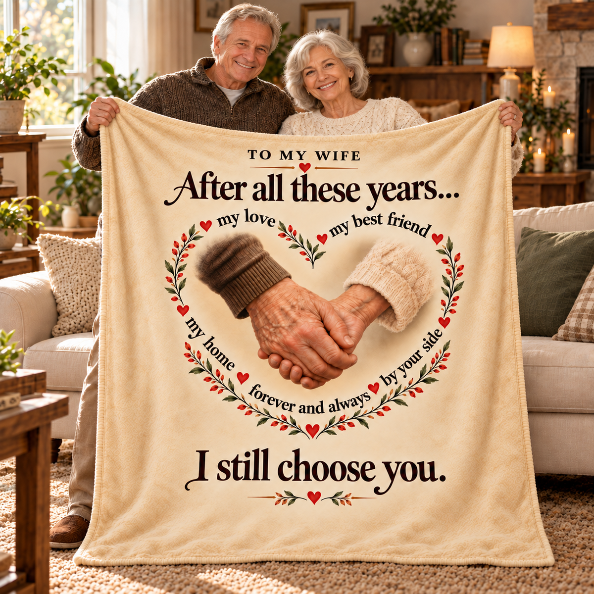 Anniversary Blanket Gift for Wife – I Still Choose You