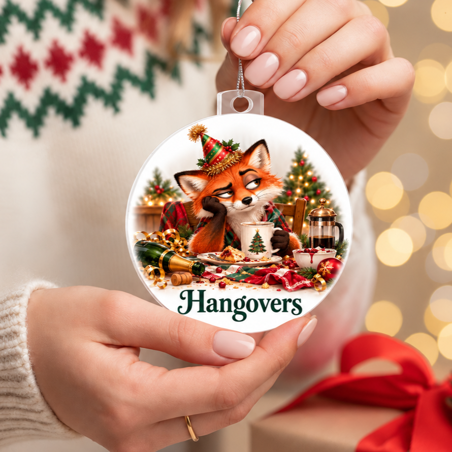 Funny Fox Christmas Ornament- Hangovers – Christmas Chaos Gift