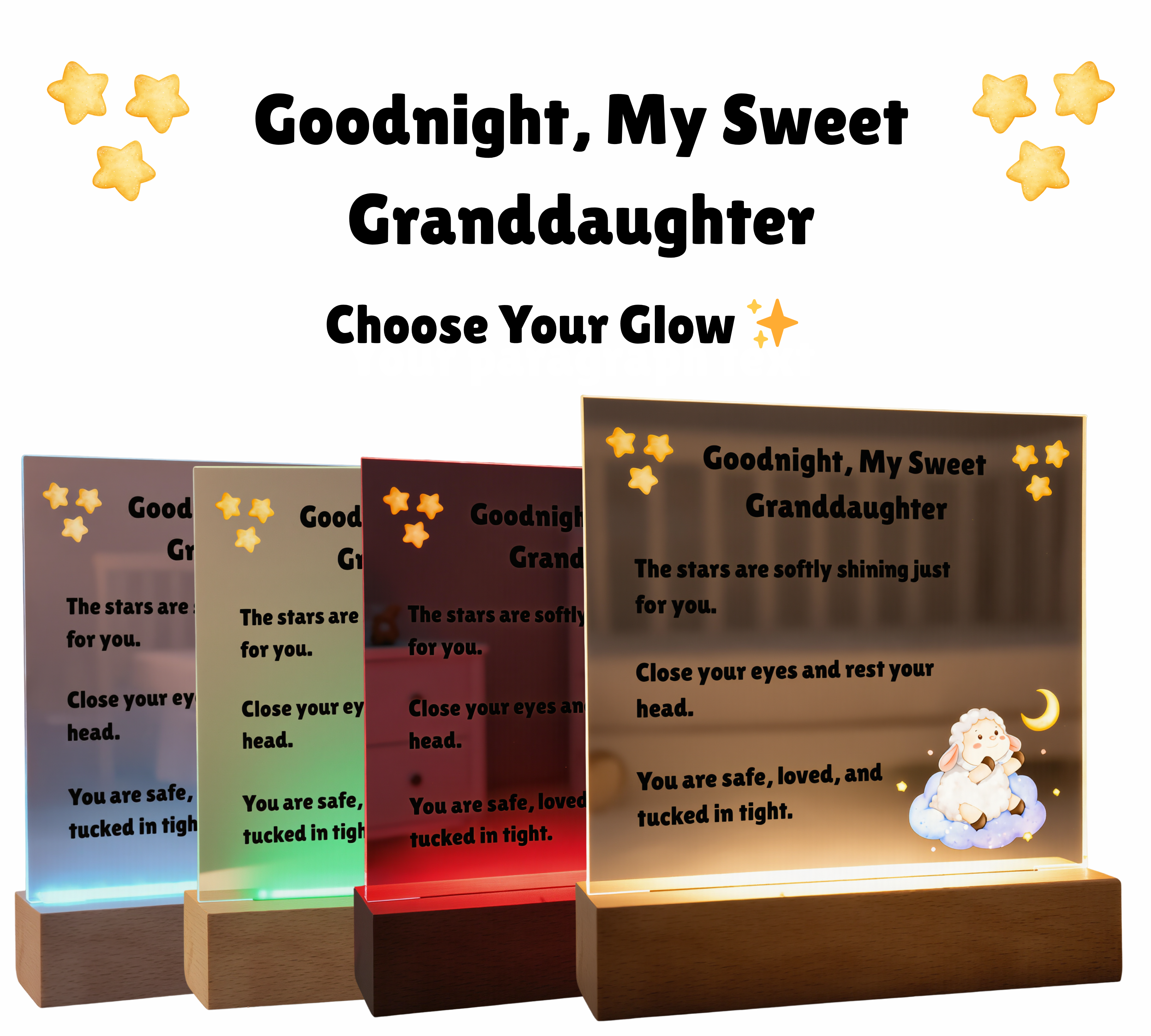 Goodnight, My Sweet Grandaughter Acrylic Plaque
