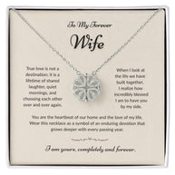 To My Forever Wife, Magnetic Hearts Clover Necklace