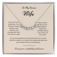 To My Forever Wife, Magnetic Hearts Clover Necklace