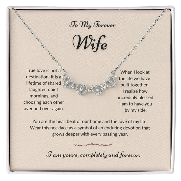 To My Forever Wife, Magnetic Hearts Clover Necklace