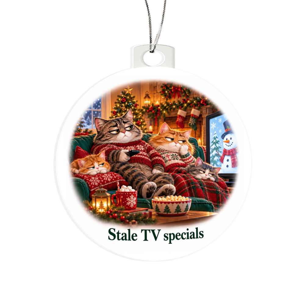 Funny Cat Christmas Ornament – Stale TV Specials – Christmas Chaos Gift