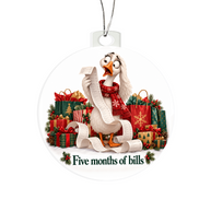 Funny Goose Christmas Ornament – Five Months of Bills – Christmas Chaos Gift