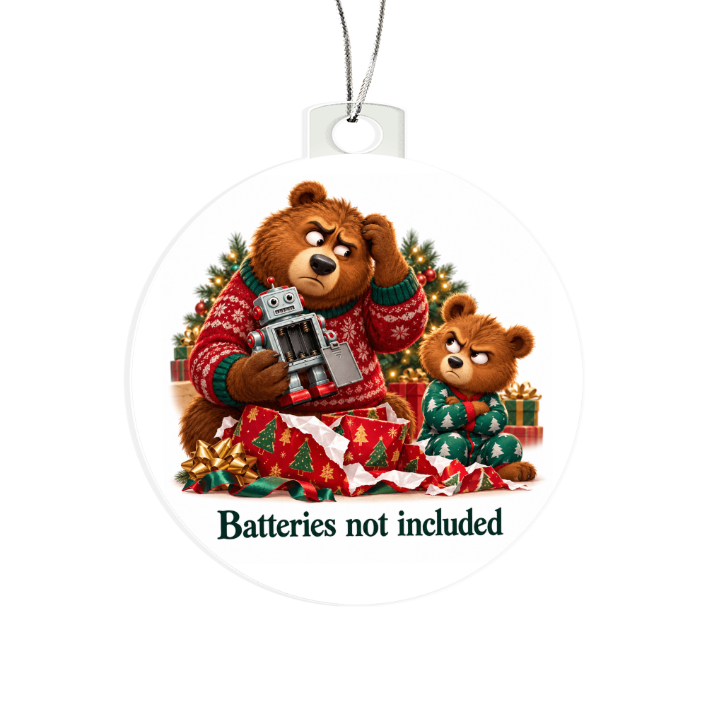 Funny Bear Christmas Ornament – Batteries Not Included – Christmas Chaos Gift