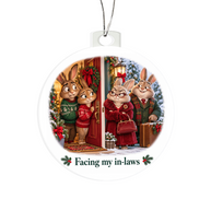 Funny Rabbit Christmas Ornament – Facing My In-Laws – Christmas Chaos Gift