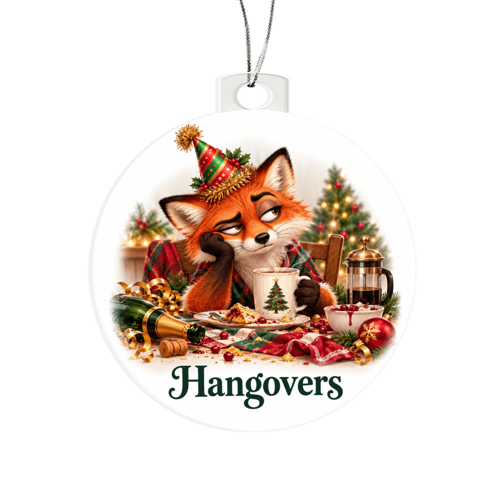 Funny Fox Christmas Ornament- Hangovers – Christmas Chaos Gift
