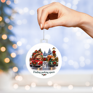 Funny Hedgehog & Squirrel Christmas Ornament – Finding Parking Spaces – Christmas Chaos Gift
