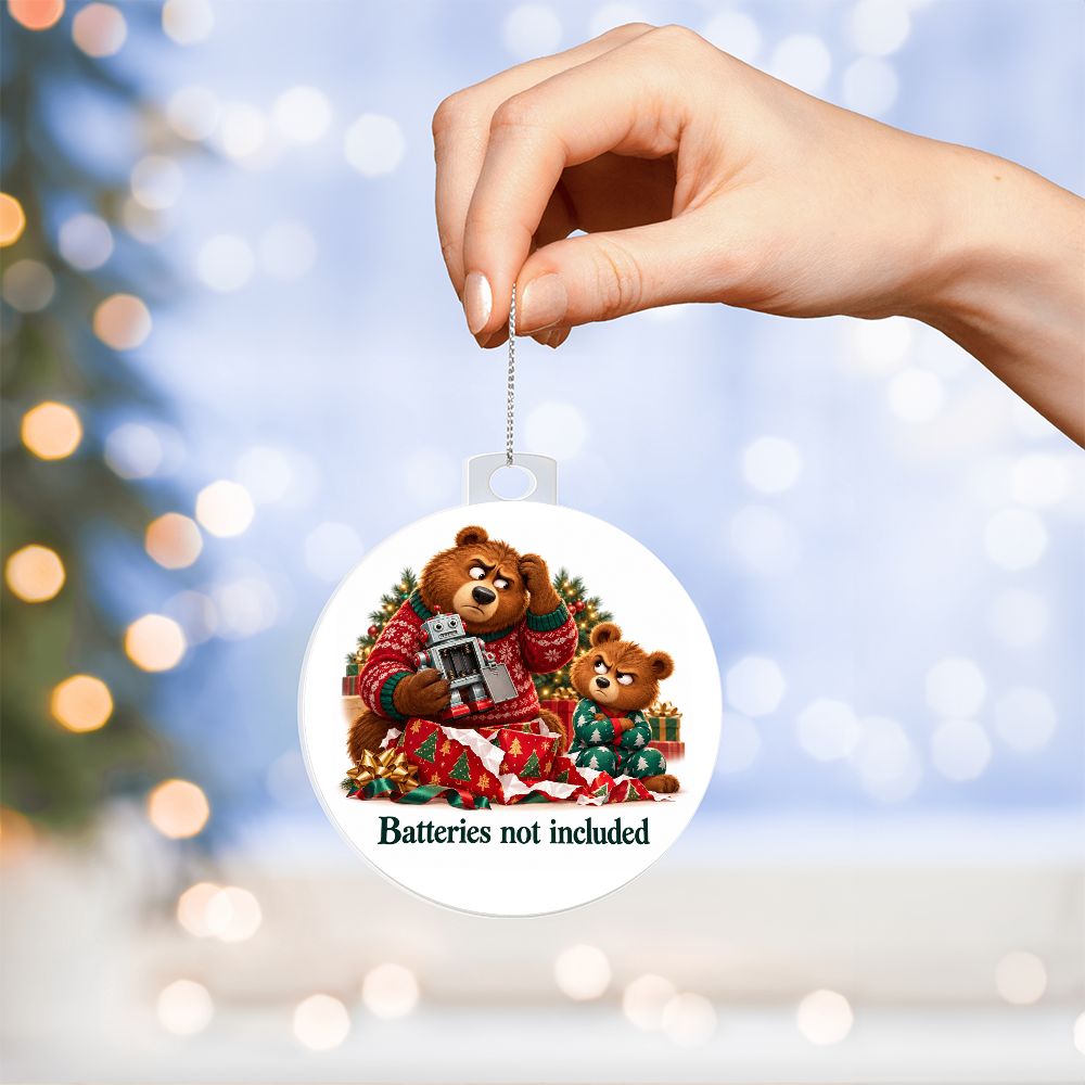 Funny Bear Christmas Ornament – Batteries Not Included – Christmas Chaos Gift