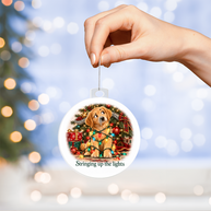 Funny Dog Christmas Ornament – Stringing Up the Lights – Christmas Chaos Gift