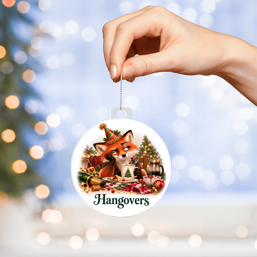 Funny Fox Christmas Ornament- Hangovers – Christmas Chaos Gift