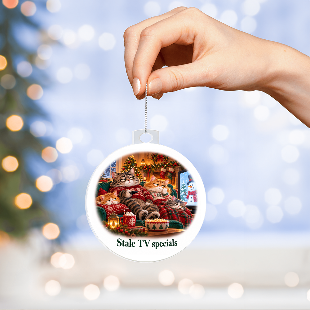 Funny Cat Christmas Ornament – Stale TV Specials – Christmas Chaos Gift