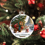 Funny Bear & Rabbit Christmas Ornament – Finding a Christmas Tree Gift