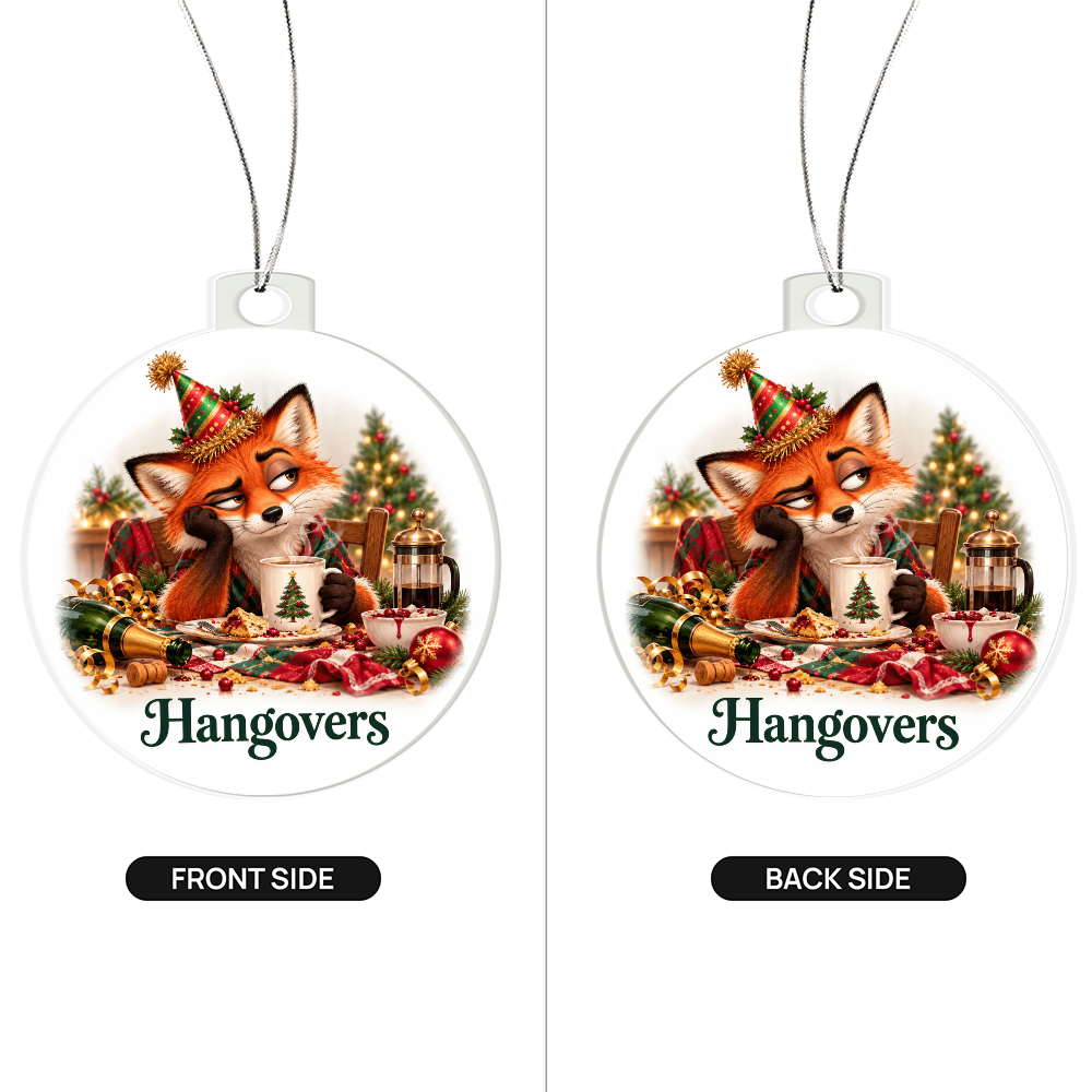Funny Fox Christmas Ornament- Hangovers – Christmas Chaos Gift