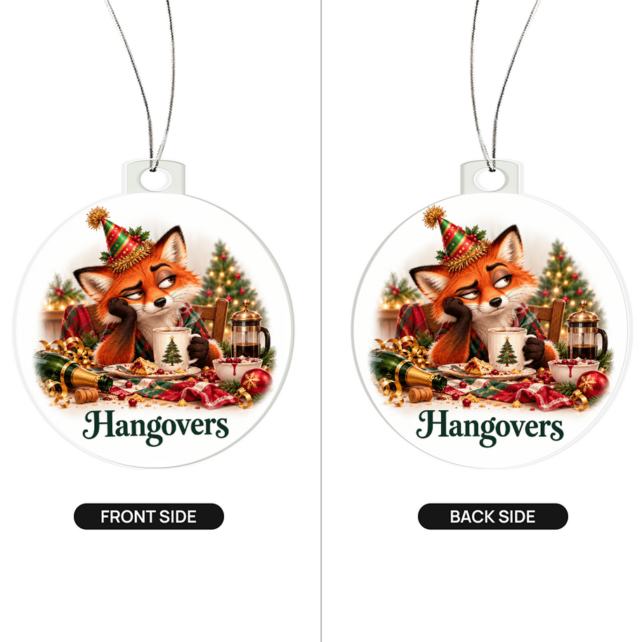 Funny Fox Christmas Ornament- Hangovers – Christmas Chaos Gift