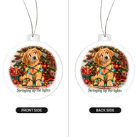 Funny Dog Christmas Ornament – Stringing Up the Lights – Christmas Chaos Gift