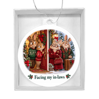 Funny Rabbit Christmas Ornament – Facing My In-Laws – Christmas Chaos Gift