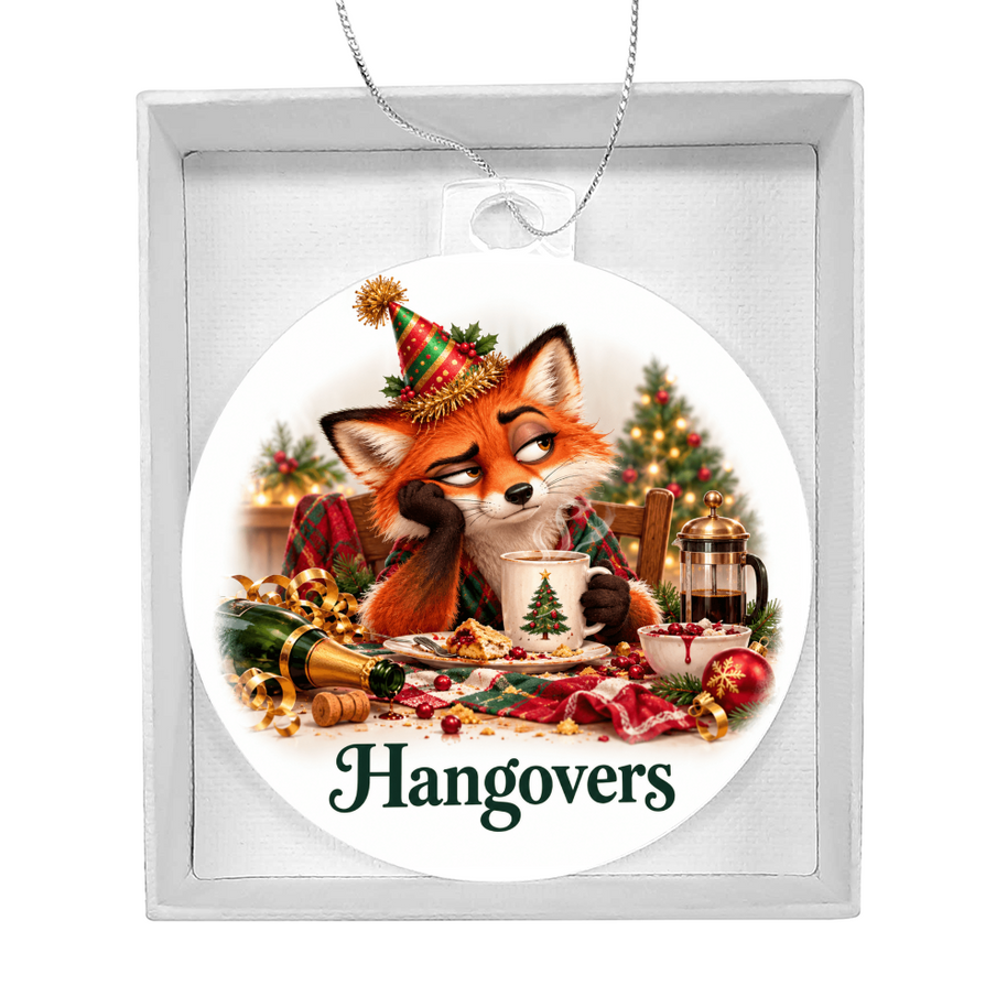 Funny Fox Christmas Ornament- Hangovers – Christmas Chaos Gift
