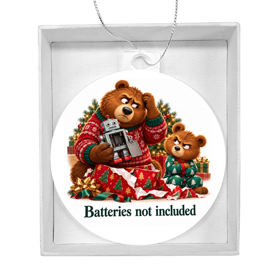 Funny Bear Christmas Ornament – Batteries Not Included – Christmas Chaos Gift