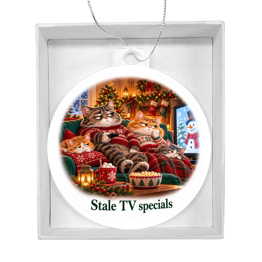 Funny Cat Christmas Ornament – Stale TV Specials – Christmas Chaos Gift