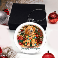 Funny Dog Christmas Ornament – Stringing Up the Lights – Christmas Chaos Gift