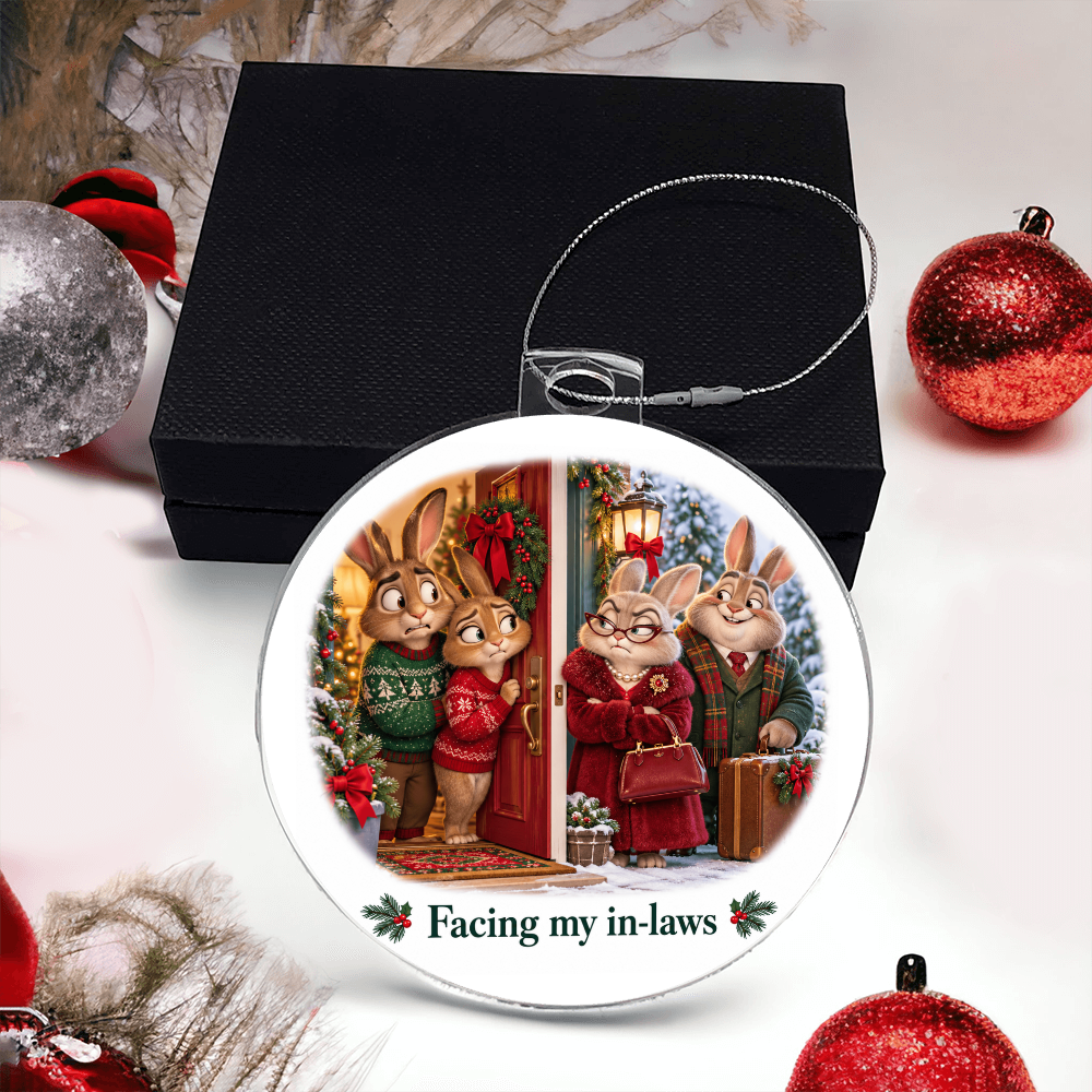 Funny Rabbit Christmas Ornament – Facing My In-Laws – Christmas Chaos Gift