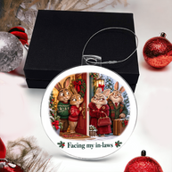 Funny Rabbit Christmas Ornament – Facing My In-Laws – Christmas Chaos Gift