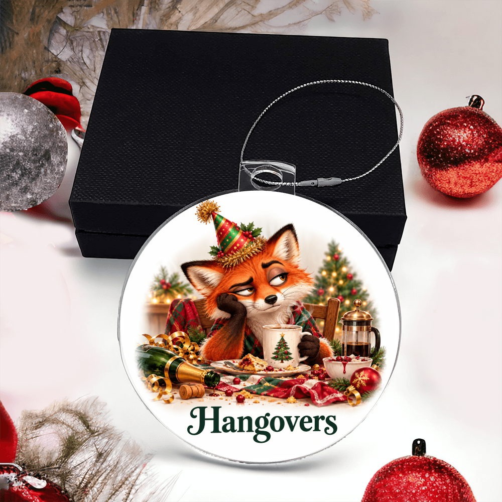 Funny Fox Christmas Ornament- Hangovers – Christmas Chaos Gift