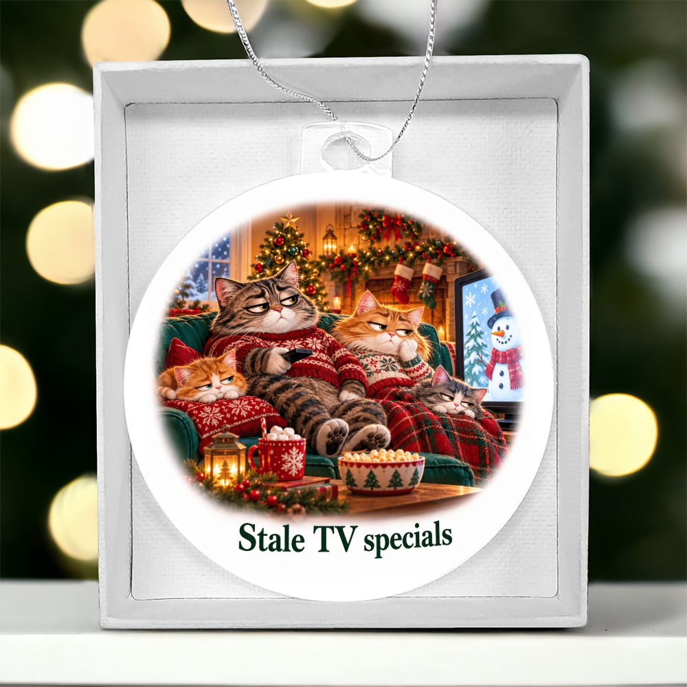 Funny Cat Christmas Ornament – Stale TV Specials – Christmas Chaos Gift