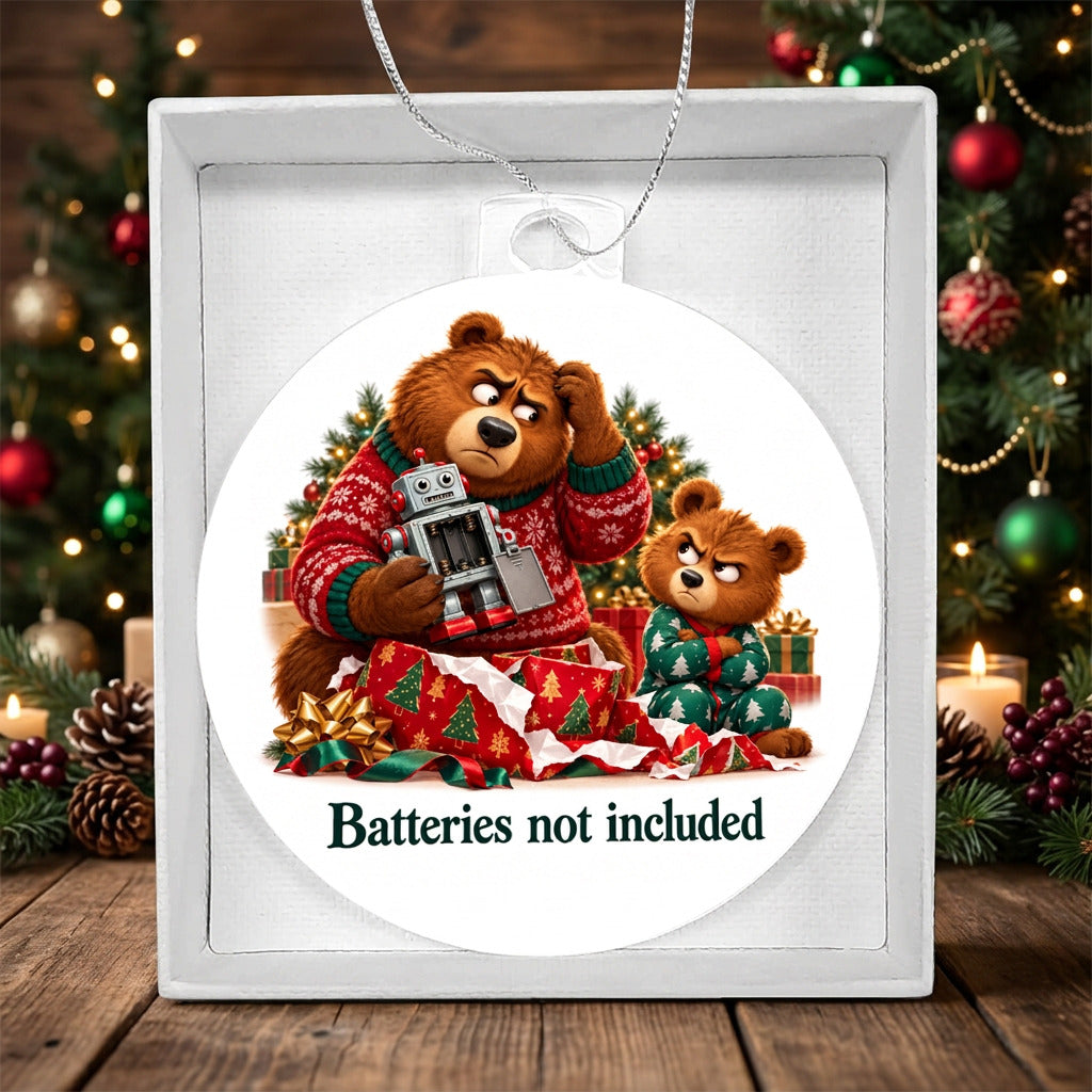 Funny Bear Christmas Ornament – Batteries Not Included – Christmas Chaos Gift