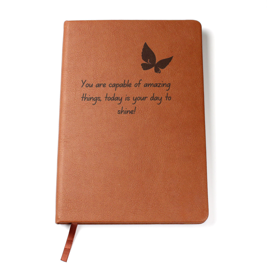 You Are Capable of Amazing Things Engraved Journal – Butterfly Encouragement Gift for Her