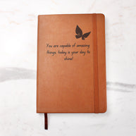 You Are Capable of Amazing Things Engraved Journal – Butterfly Encouragement Gift for Her