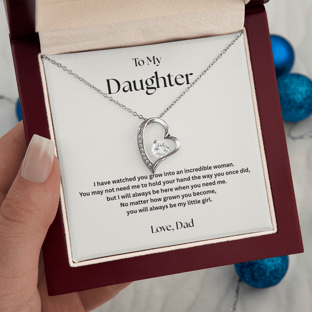 Forever Love Necklace Gift for Daughter from Dad – Always Be Here