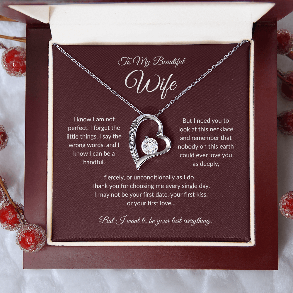To My Beautiful Wife, Forever Love Heart Necklace