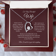 To My Beautiful Wife, Forever Love Heart Necklace