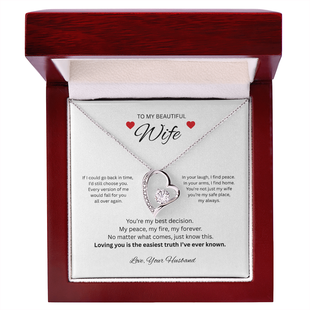 To My Beautiful Wife -  Forever Love Necklace from Husband