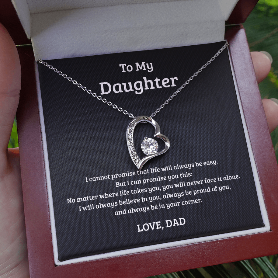 Forever Love Necklace Gift for Daughter from Dad – Never Face Life Alone