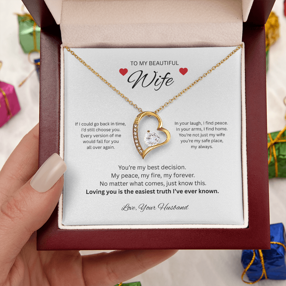 To My Beautiful Wife -  Forever Love Necklace from Husband