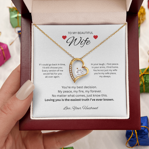 To My Beautiful Wife -  Forever Love Necklace from Husband