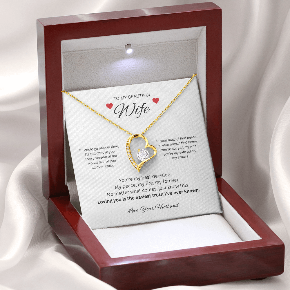 To My Beautiful Wife -  Forever Love Necklace from Husband